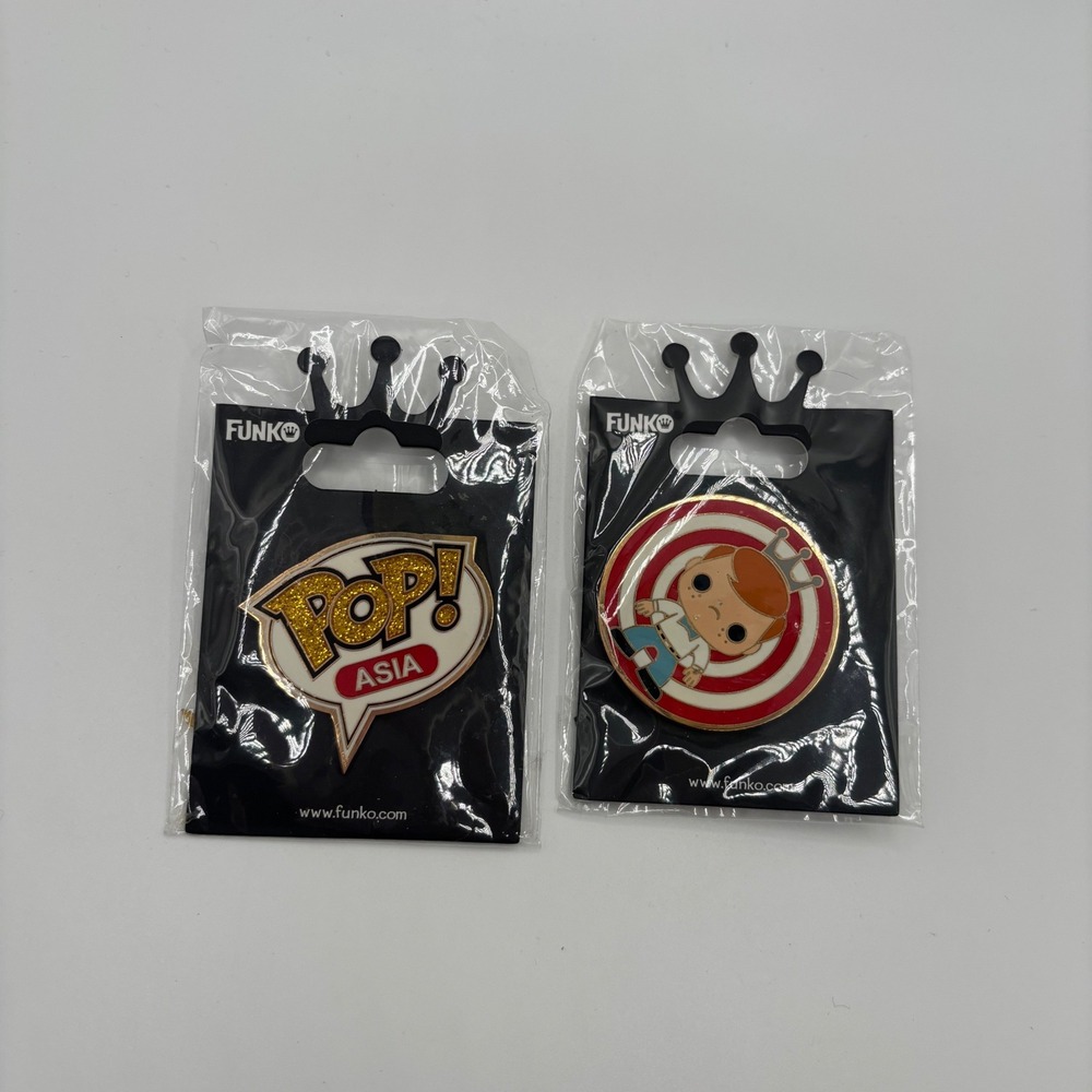 Funko Pop Asia Enamel Pin Set Gold Red Freddy Funko Target Glitter Logo